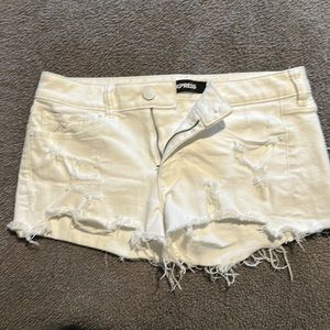 White jean shorts